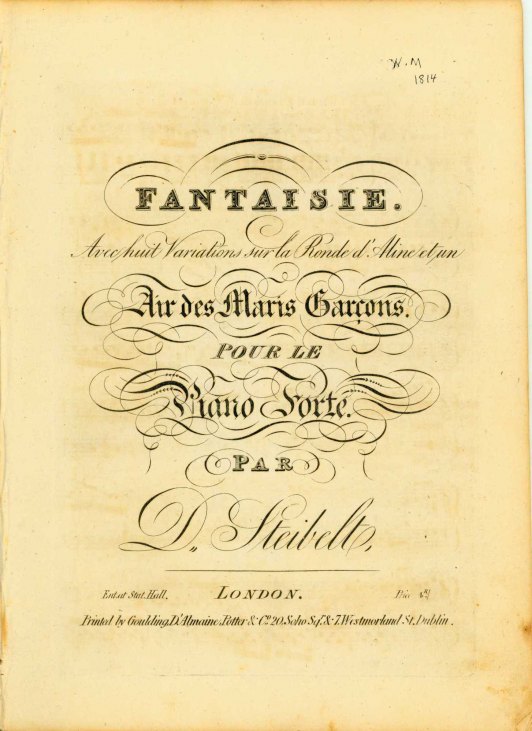 Steibelt, Daniel - Fantaisie. Avec huit Variations sur la Ronde d'Aline