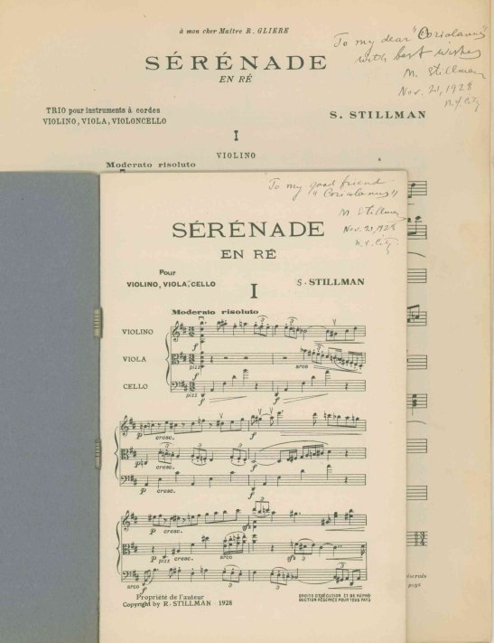 Stillman, Mitya - Sérénade (trio en ré) pour Violino, Alto &