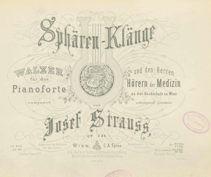 Strauss, Josef - Sphären-Klänge. Walzer für das Pianoforte. Op. 235.