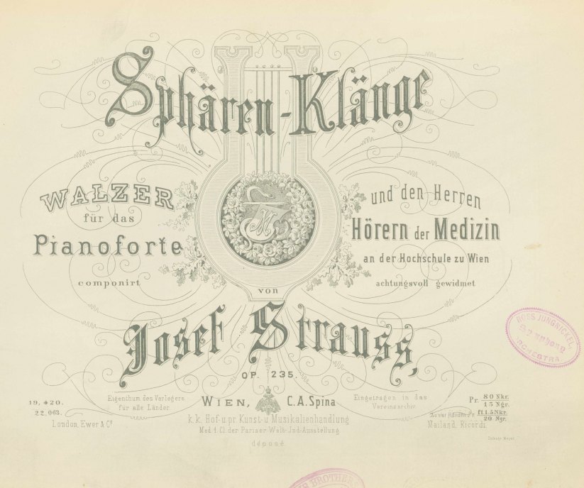 Strauss, Josef - Sphären-Klänge. Walzer für das Pianoforte. Op. 235.