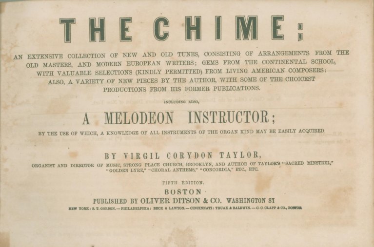 MELODEON TUTOR AND MUSIC - Taylor, Virgil Corydon - The Chime; an