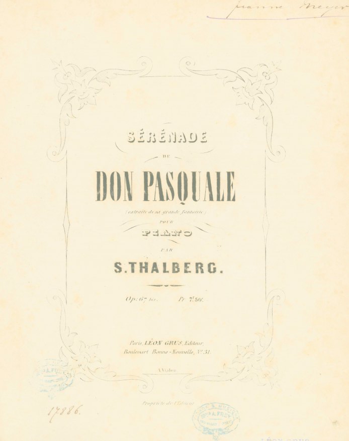 Thalberg, Sigismond - Two Morceaux: Op. 67 & Op. 42