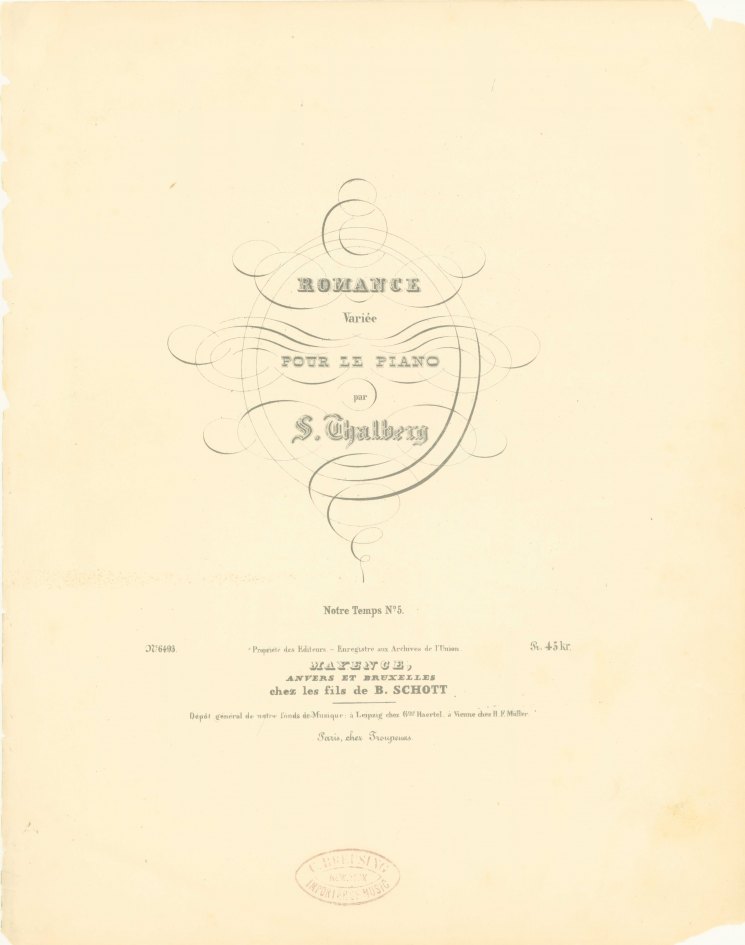 Thalberg, Sigismond - Romance Variée Pour Le Piano. No. 5.