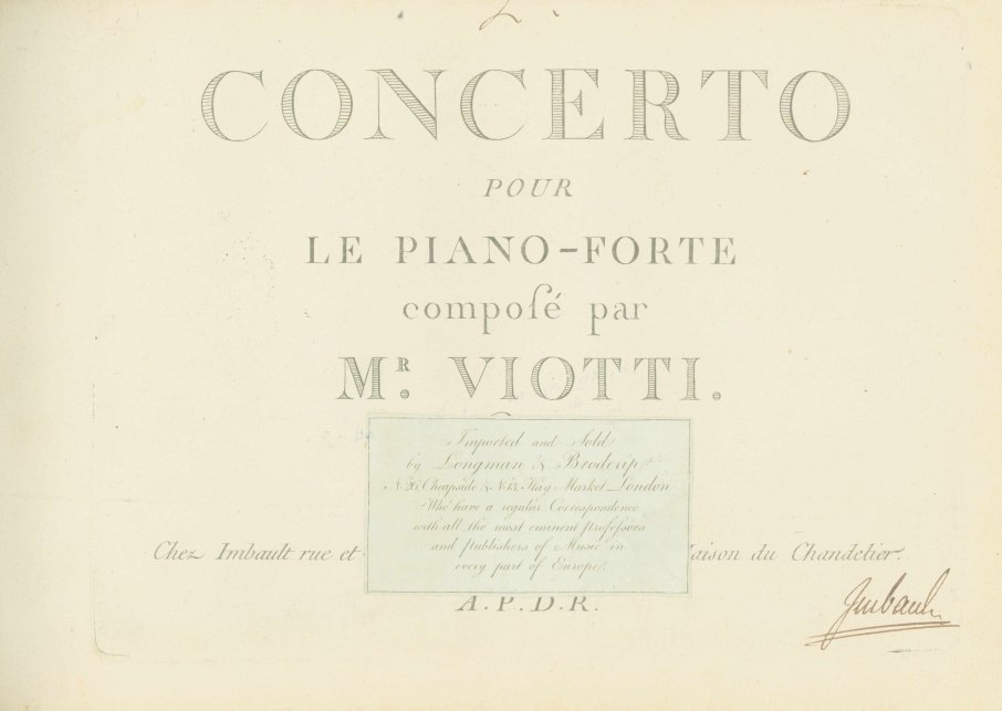 Viotti, Giovanni Battista - Concerto [No. 2] pour Le Piano-Forte.