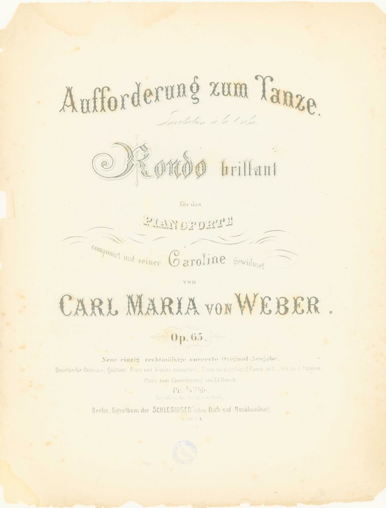 Weber, Carl Maria von - Aufforderung zum Tanze, Invitation à la Valse,