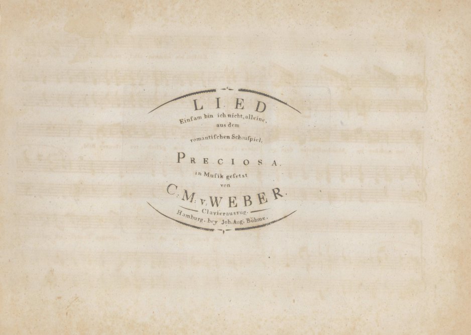 Weber, Carl Maria von - Lied. Einsam bin nicht alleine, aus dem