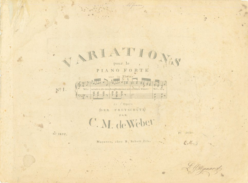Weber, Carl Maria von - Variations pour le Piano Forte No. 1. Sur le