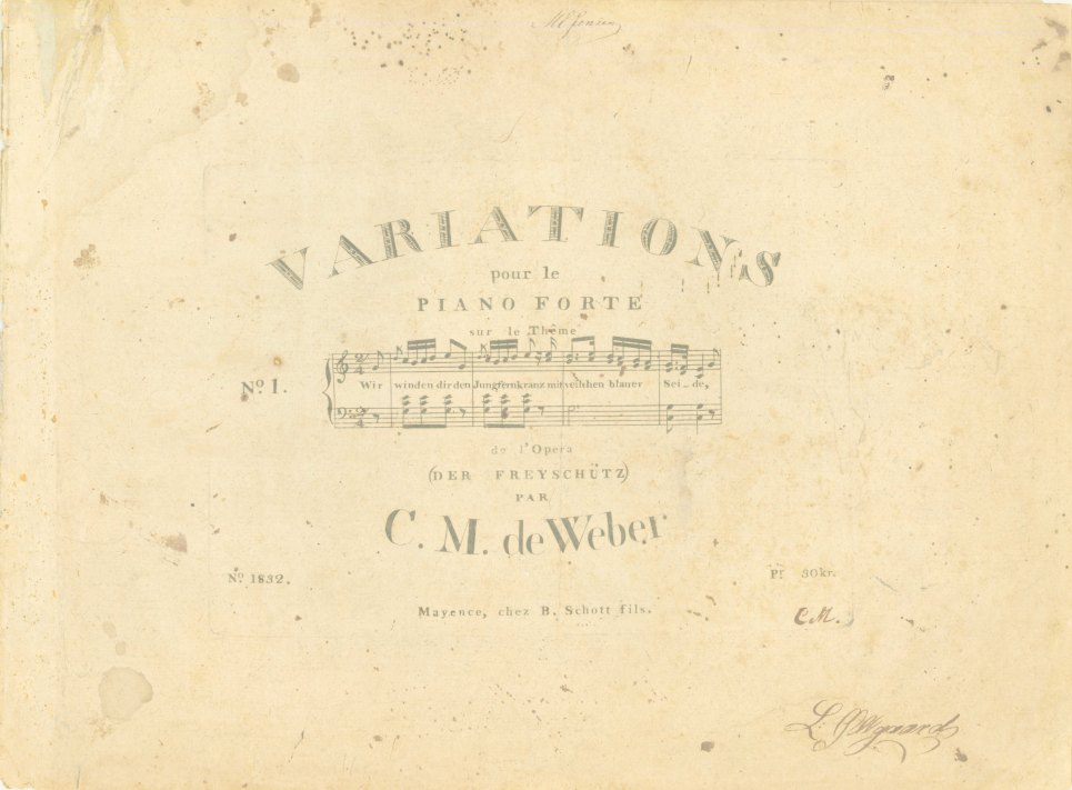 Weber, Carl Maria von - Variations pour le Piano Forte No. 1. Sur le