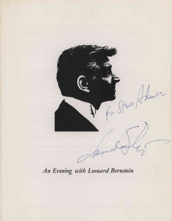 Bernstein, Leonard - Award Dinner Program Signed Leonard Bernstein.