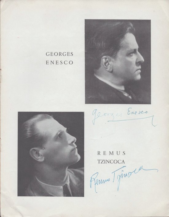 Enesco, Georges - Signed Concert Brochure of Roumanian music