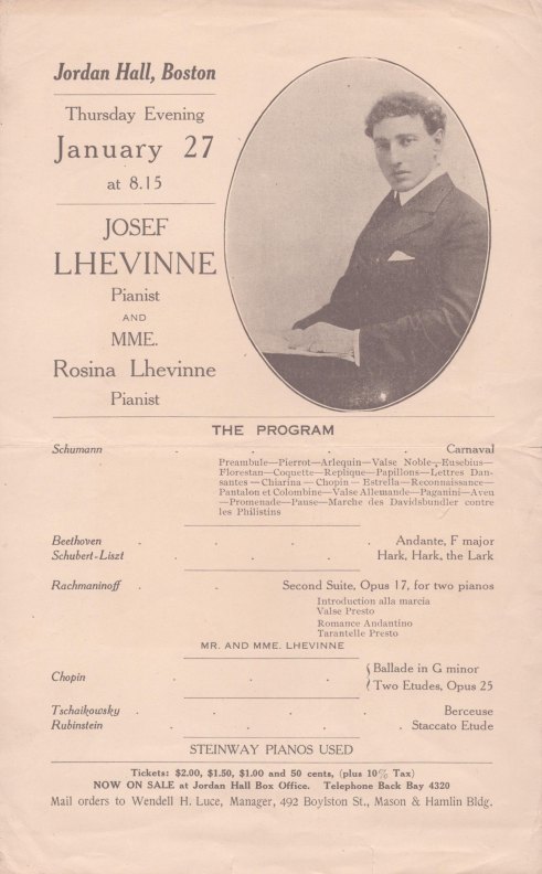 Lhevinne, Josef - Program.