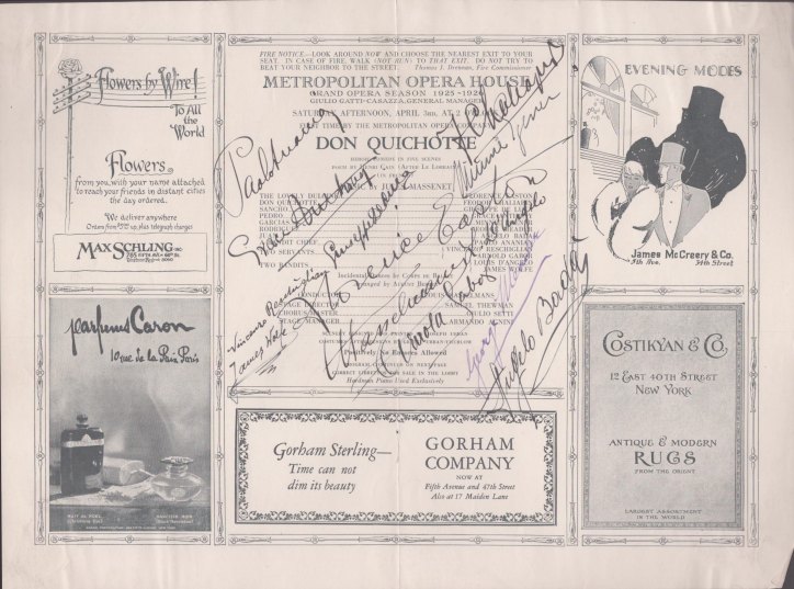 METROPOLITAN OPERA PROGRAMS, FOR <I>TALES OF HOFFMAN</I>  & MASSENET'S