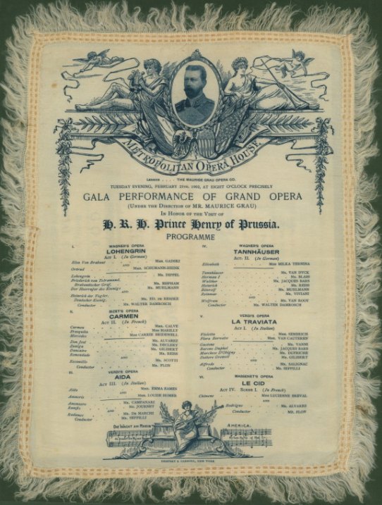 METROPOLIAN OPERA SILK PROGRAM - A much-heralded 1902 grand gala