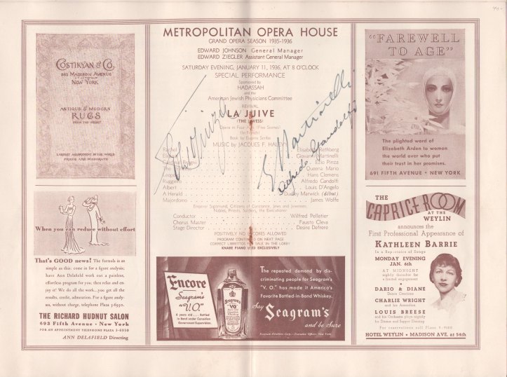 Pinza, Ezio - Signed concert program