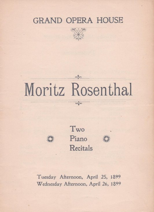 Rosenthal, Moriz - Concert Program Signed Moriz Rosenthal.