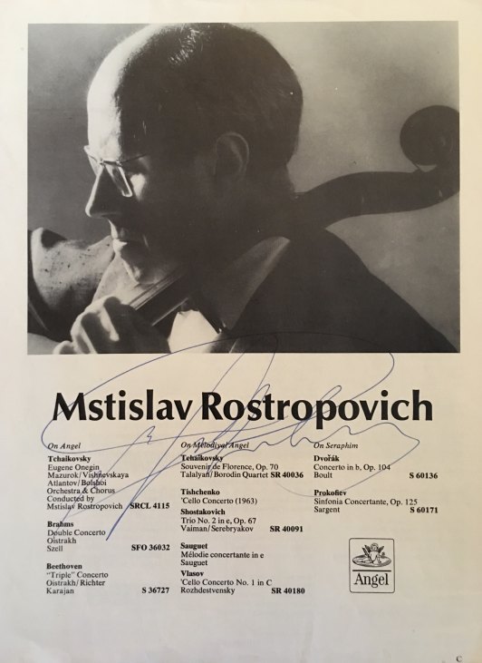 Rostropovich, Mstislav - Program Signed "M Rostropovich"