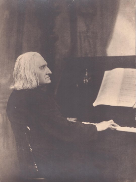 Liszt, Franz - Photograph at Piano and Photograph with Arma Senkrah.