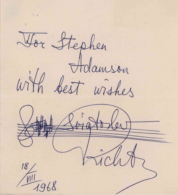 Richter, Sviatoslav - Signature on Music Staff.