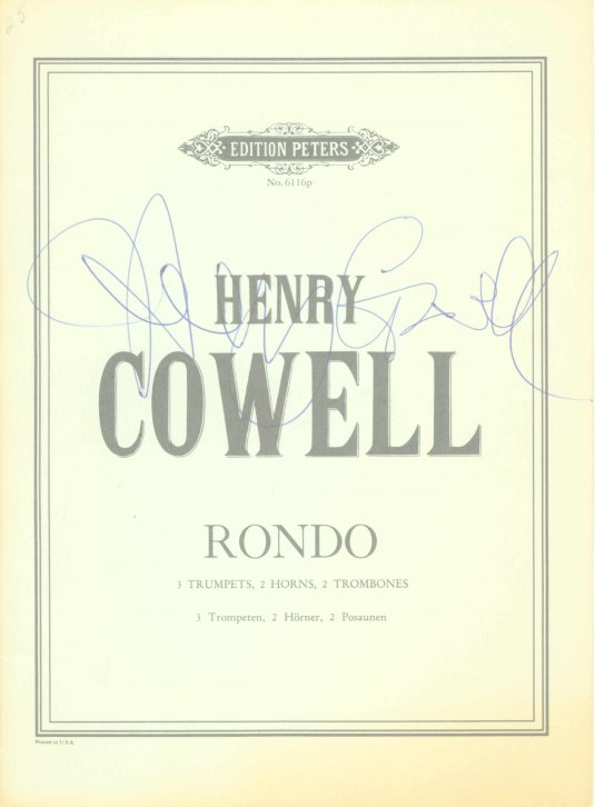 Cowell, Henry - Rondo: 3 Trumpets, 2 Horns, 2 Trombones
