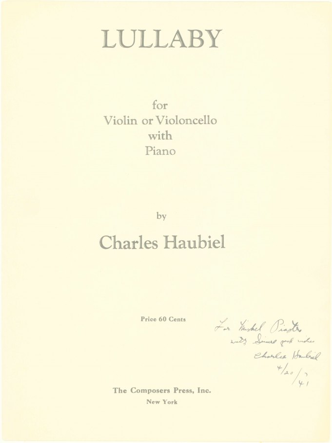 Haubiel, Charles - Nuances for Violin or Flute and Piano.