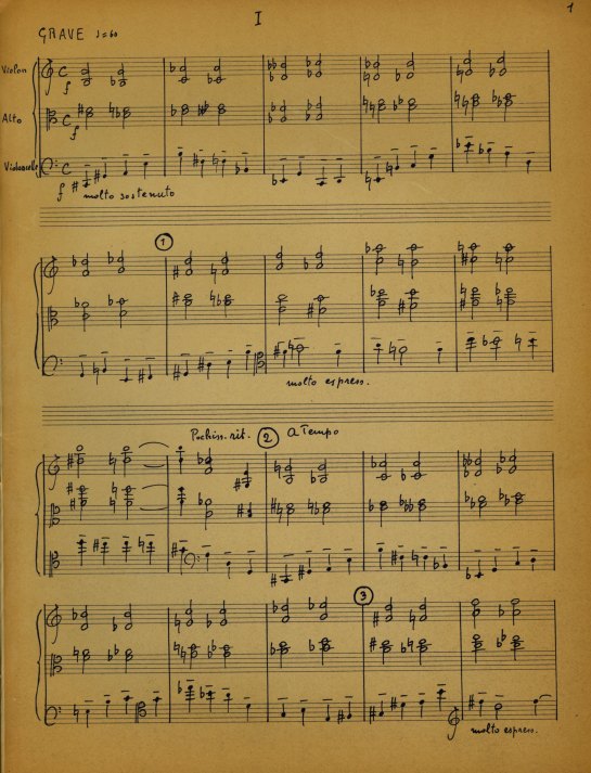 MARTIN: SIGNED SCORE AND PARTS - Martin, Frank - Trio à Cordes