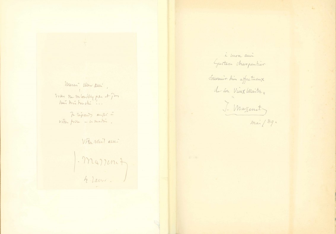 Massenet, Jules - Esclarmonde. [Vocal score] +  Autograph Signed Letter