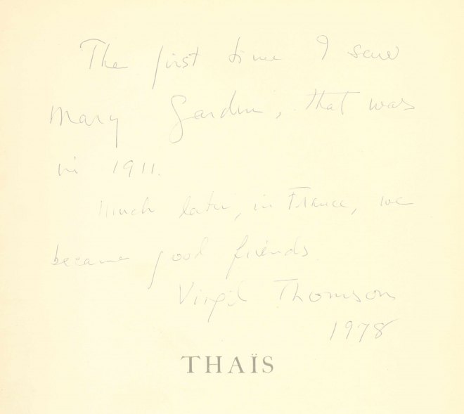 THOMSON-SIGNED MASSENET SCORE - Massenet, Jules - Thaïs. [Vocal score]