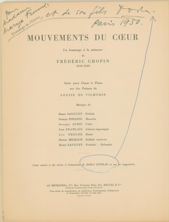 AURIC, FRANCAIX, MILHAUD, POULENC, PREGER, SAUGUET - Mouvements du